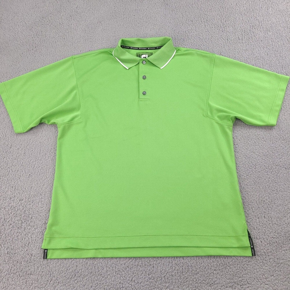 Footjoy Polo Shirt Mens Large Green Golf Short Sleeve Golfer